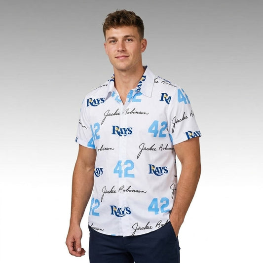 2026 Rays Jackie Robinson Button Up Shirt Giveaway Moonbestprint