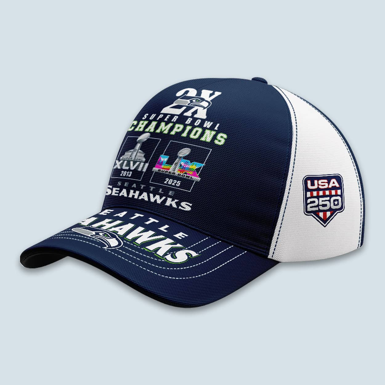 2026 Seahawks 2x Super Bowls Champions Cap Moonbestprint