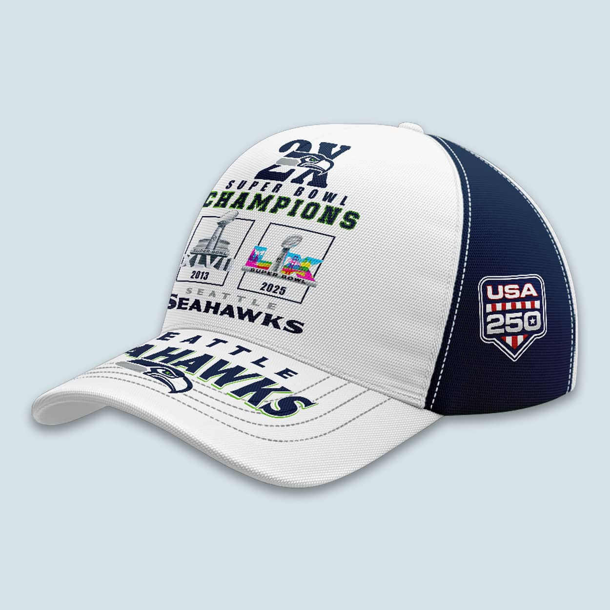 2026 Seahawks 2x Super Bowls Champions Cap Moonbestprint