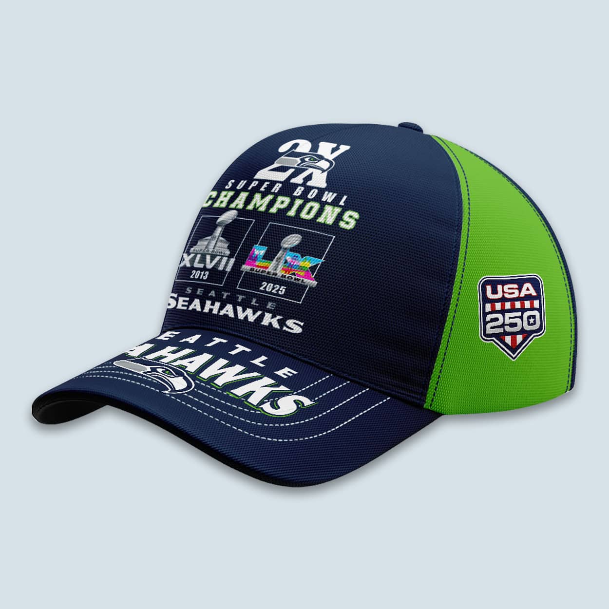 2026 Seahawks 2x Super Bowls Champions Cap Moonbestprint
