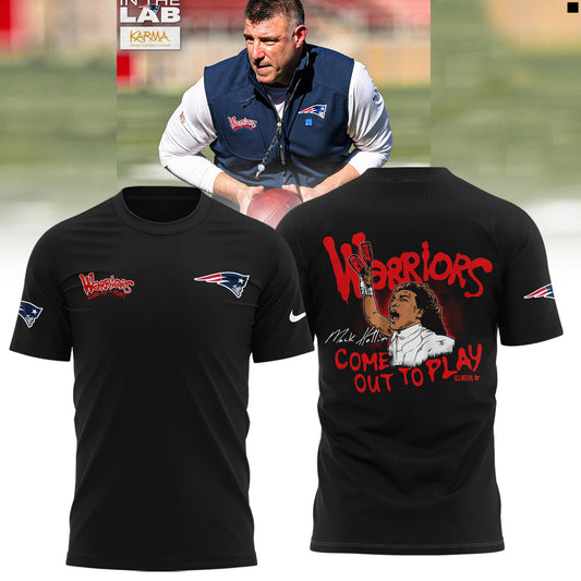New England Patriots Warriors Come Out To Play Limited Edition Tshirt - Black | KI47 Moonbestprint