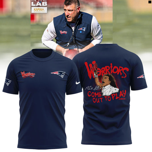 New England Patriots Warriors Come Out To Play Limited Edition Tshirt - Blue | GZ50 Moonbestprint