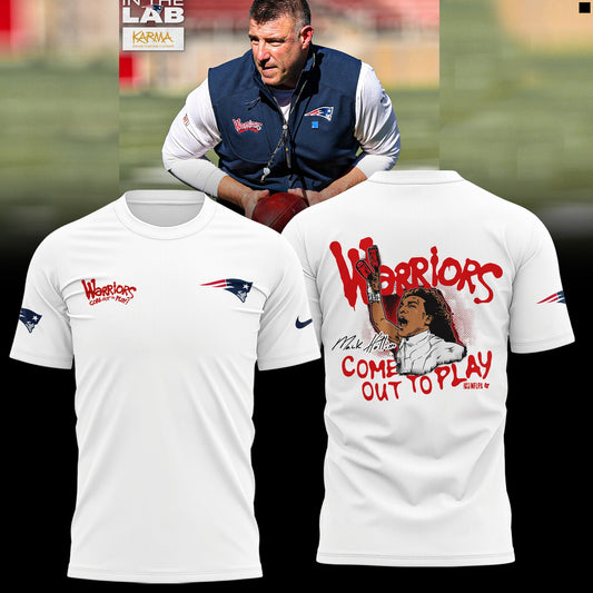 New England Patriots Warriors Come Out To Play Limited Edition Tshirt - White | LG39 Moonbestprint