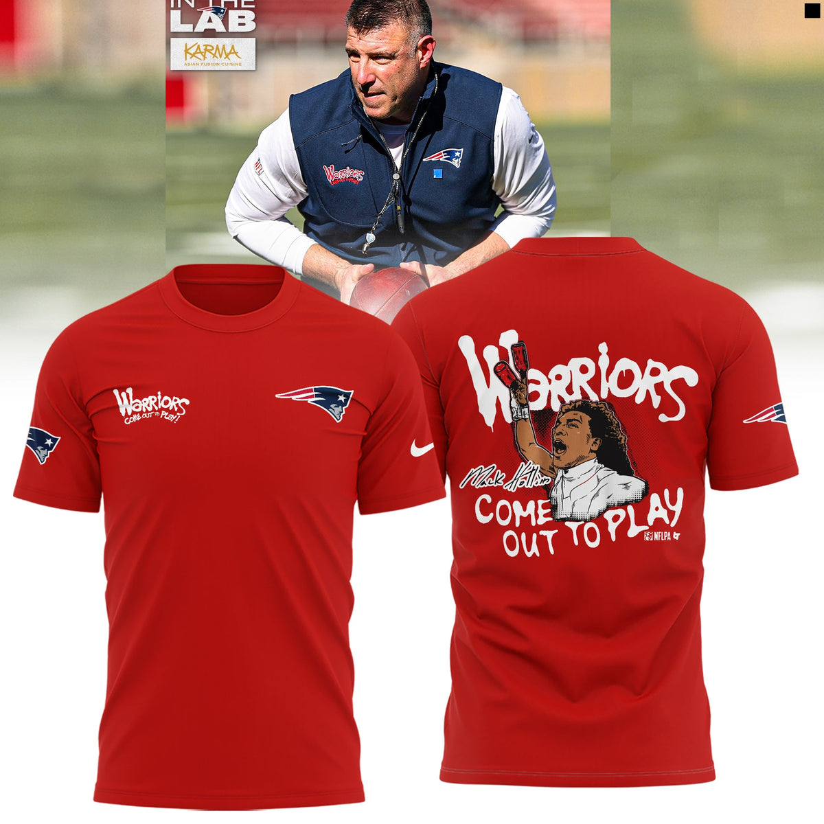 New England Patriots Warriors Come Out To Play Limited Edition Tshirt - Red | QQ83 Moonbestprint