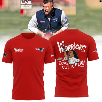New England Patriots Warriors Come Out To Play Limited Edition Tshirt - Red | QQ83 Moonbestprint
