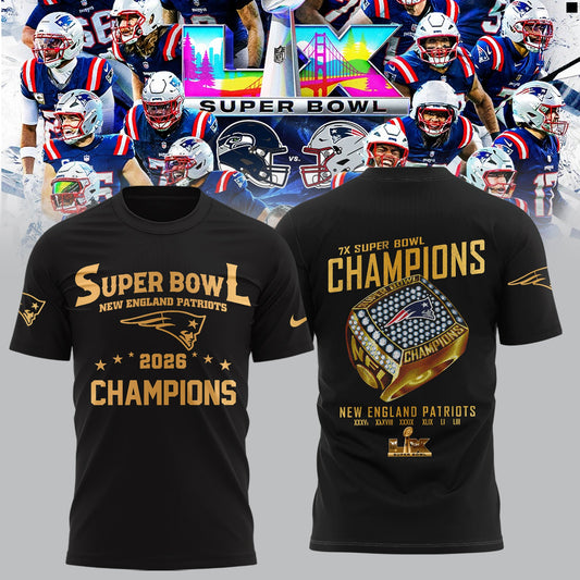 New England Patriots 2026 Super Bowl LX Champions Limited Edition Shirt | YZ86 Moonbestprint