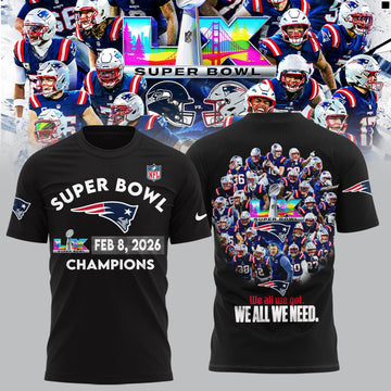 New England Patriots 2026 Super Bowl LX Champions Limited Edition Shirt | UY32 Moonbestprint