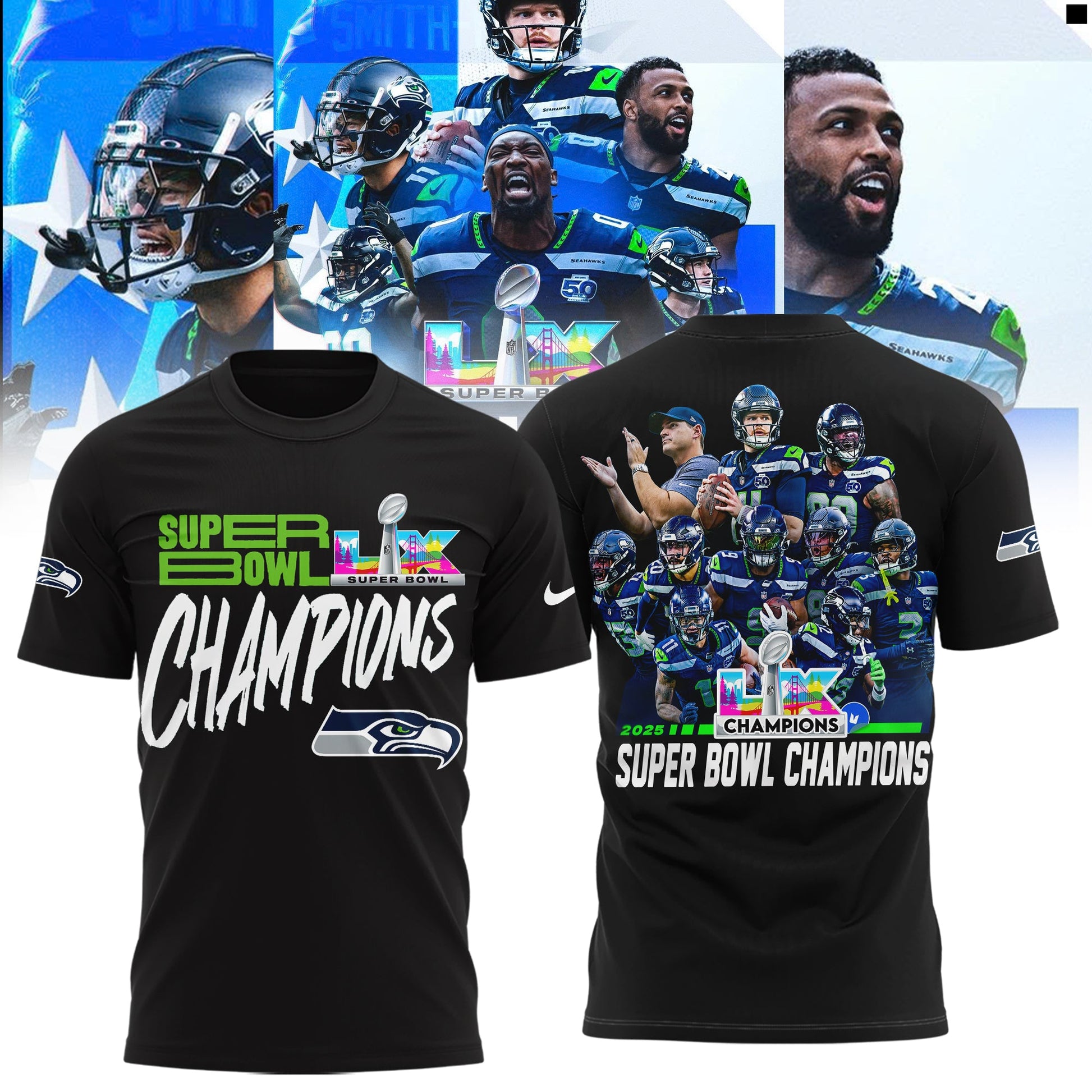 Seattle Seahawks 2025-2026 Super Bowl LX Champions Limited Edition Shirt | MJ36 Moonbestprint