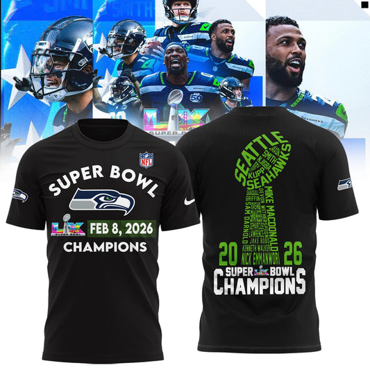 Seattle Seahawks 2025-2026 Super Bowl LX Champions Limited Edition Tshirt | TP57 Moonbestprint