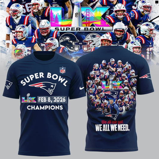 New England Patriots 2026 Super Bowl LX Champions Limited Edition Shirt | JI73 Moonbestprint