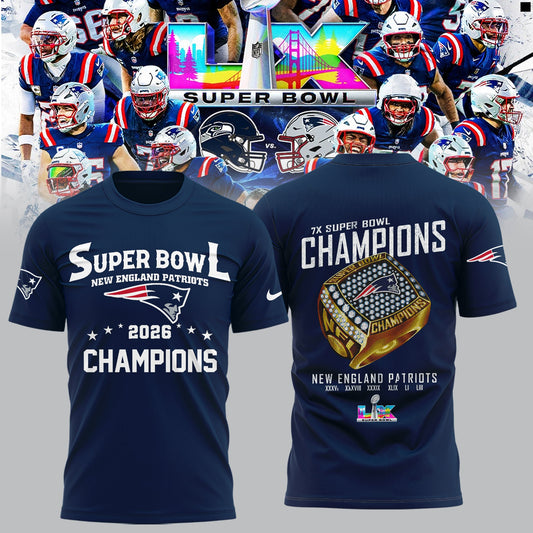 New England Patriots 2026 Super Bowl LX Champions Limited Edition Shirt | ZG56 Moonbestprint