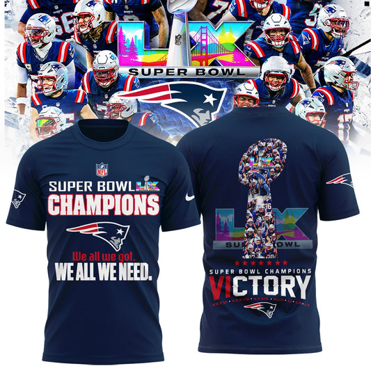 New England Patriots 2026 Super Bowl LX Champions Limited Edition TShirt | GL33 Moonbestprint