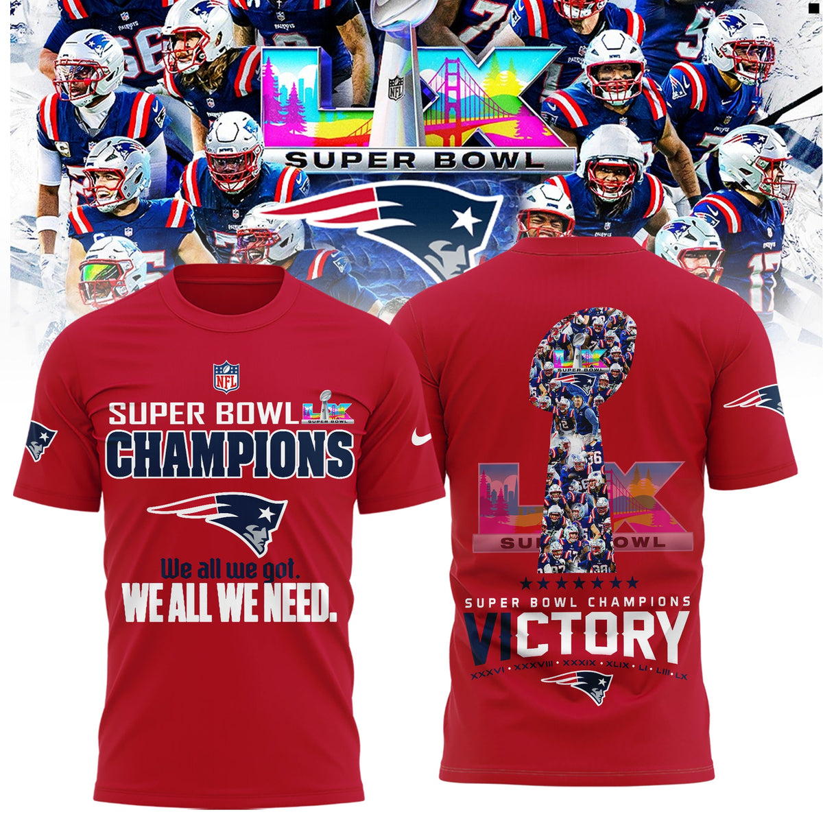 New England Patriots 2026 Super Bowl LX Champions Limited Edition TShirt | ZT88 Moonbestprint