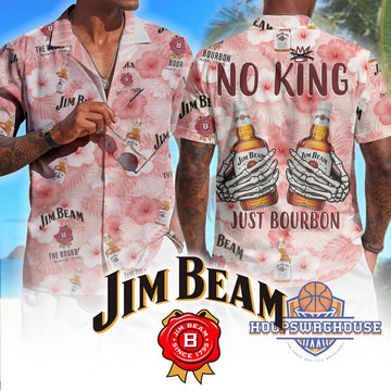 Unisex Jim Beam No King Just Bourbon Skeleton Hands 2026 Graphic Hawaiian Shirt for Fans – Moonbestprint