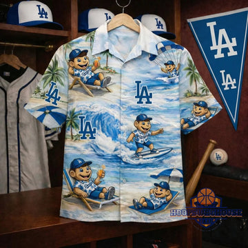 Unisex Los Angeles Dodgers Summer Beach Graphic Hawaiian Shirt for Baseball Fans – Moonbestprint