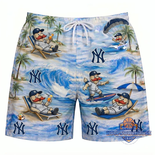 Unisex New York Yankees Mascot Tropical Beach Graphic Hawaiian Shirt for Baseball Fans – Moonbestprint