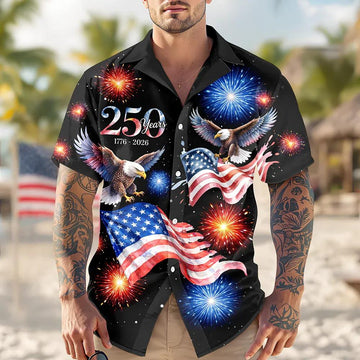 250 Years 1776 - 2026 Patriotic Eagle Hawaii Shirt, 250th Anniversary Gift Moonbestprint