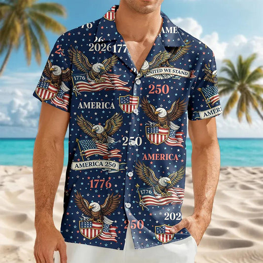 250 Years America 1776-2026 Patriotic Hawaii Shirt, 250th Anniversary Gift Moonbestprint