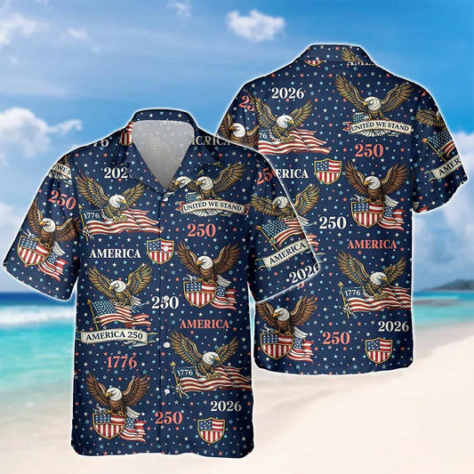 250 Years America 1776-2026 Patriotic Hawaii Shirt, 250th Anniversary Gift Moonbestprint