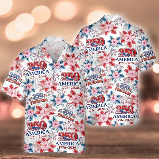 250 Years Of America 1776-2026 Hawaiian Shirt, 250th Anniversary Gift Moonbestprint