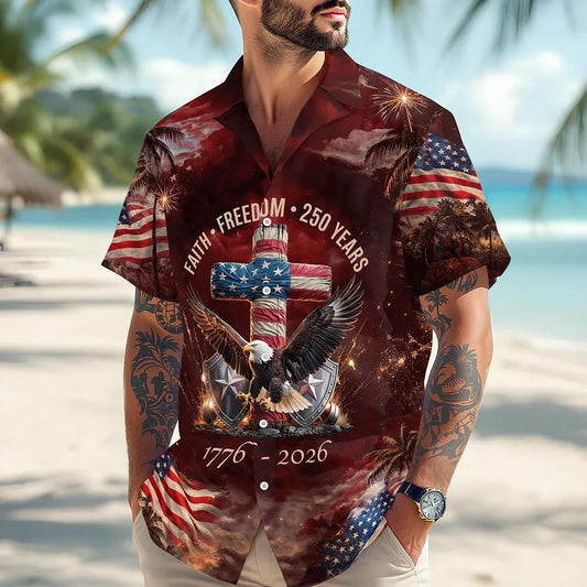 250 Years of Freedom 1776 - 2026 Eagle Patriotic Hawaii Shirt, 250th Anniversary Gift Moonbestprint