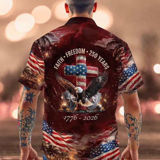 250 Years of Freedom 1776 - 2026 Eagle Patriotic Hawaii Shirt, 250th Anniversary Gift Moonbestprint