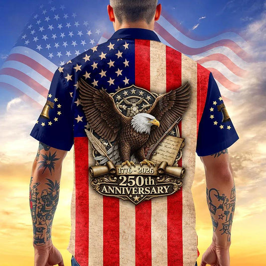 250th Anniversary 1776-2026 USA Flag Hawaii Shirt, 250th Anniversary Gift Moonbestprint