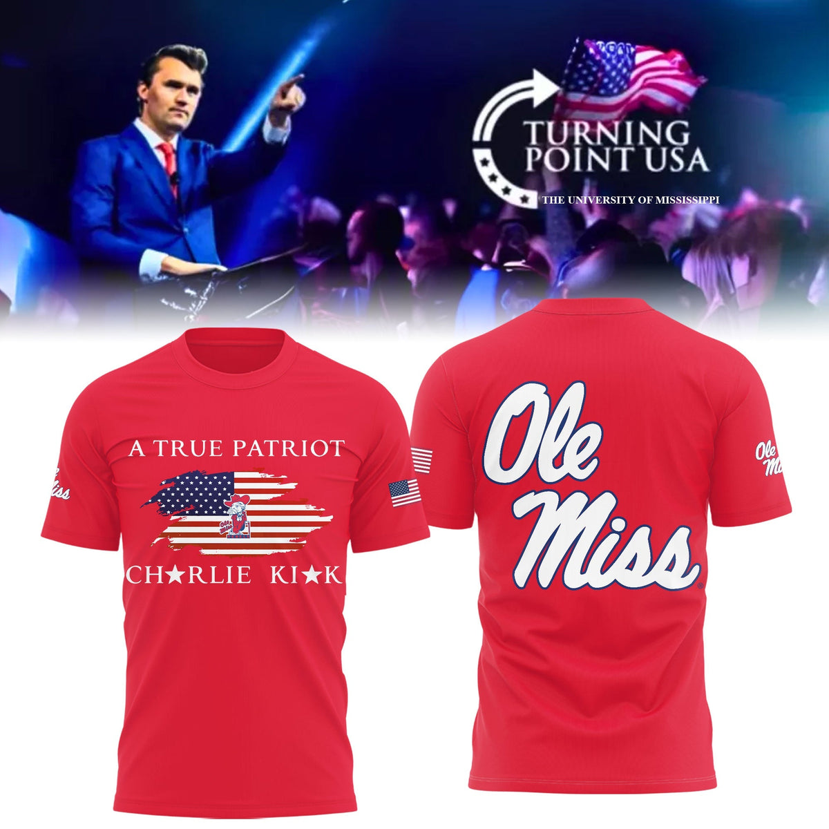 University of Mississippi ( Ole Miss ) x Turning Point USA Limited Edition T-Shirt Moonbestprint