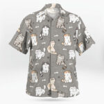 Kawaii Cat Pattern Button Up Gray Hawaiian Shirt – Moonbestprint