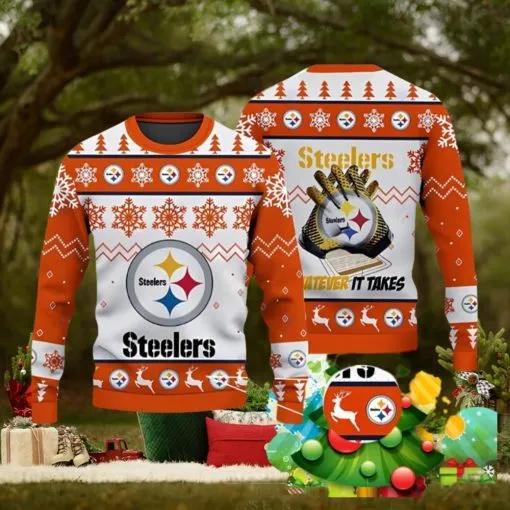 3D Print Pittsburgh Steelers Sweater NFL Ugly Christmas Sweater, NFL Chritsmas Sweater Moonbestprint
