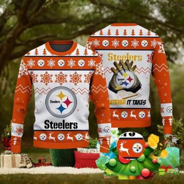 3D Print Pittsburgh Steelers Sweater NFL Ugly Christmas Sweater, NFL Chritsmas Sweater Moonbestprint