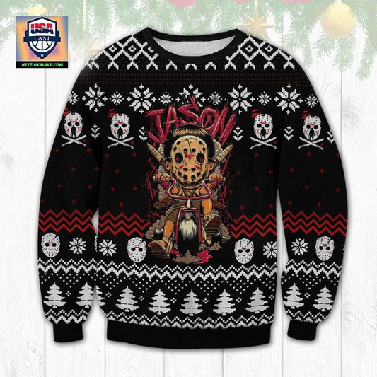 3D JASON VOORHEES Ugly Christmas Sweater Horror Character Sweatshirt ? Usalast