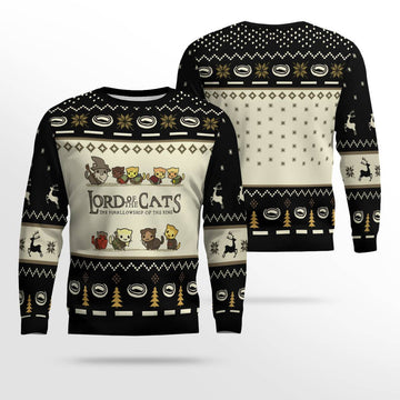 Lord Of Cats Ugly Christmas Ugly Christmas Sweater Funny Black – Moonbestprint