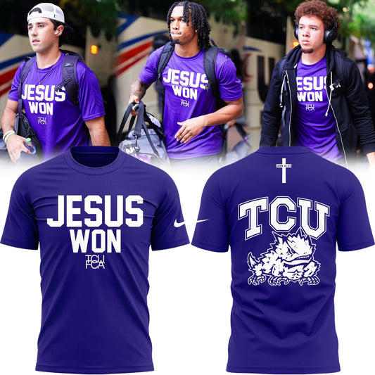 TCU Horned Frogs football x Jesus Won Limited Edition Tshirt 2025 | YL31 Moonbestprint