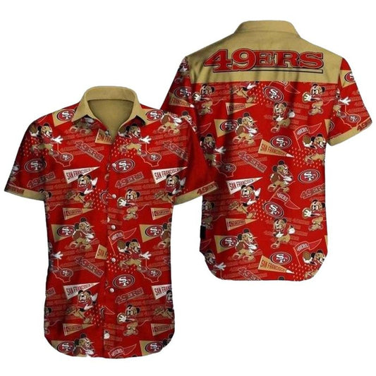 49ers And Mickey's Gameday Spirit With The 49ers Hawaiian Shirt - Moonbestprint