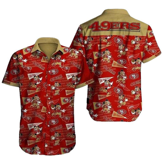 49ers And Mickey's Gameday Spirit With The 49ers Hawaiian Shirt - Moonbestprint