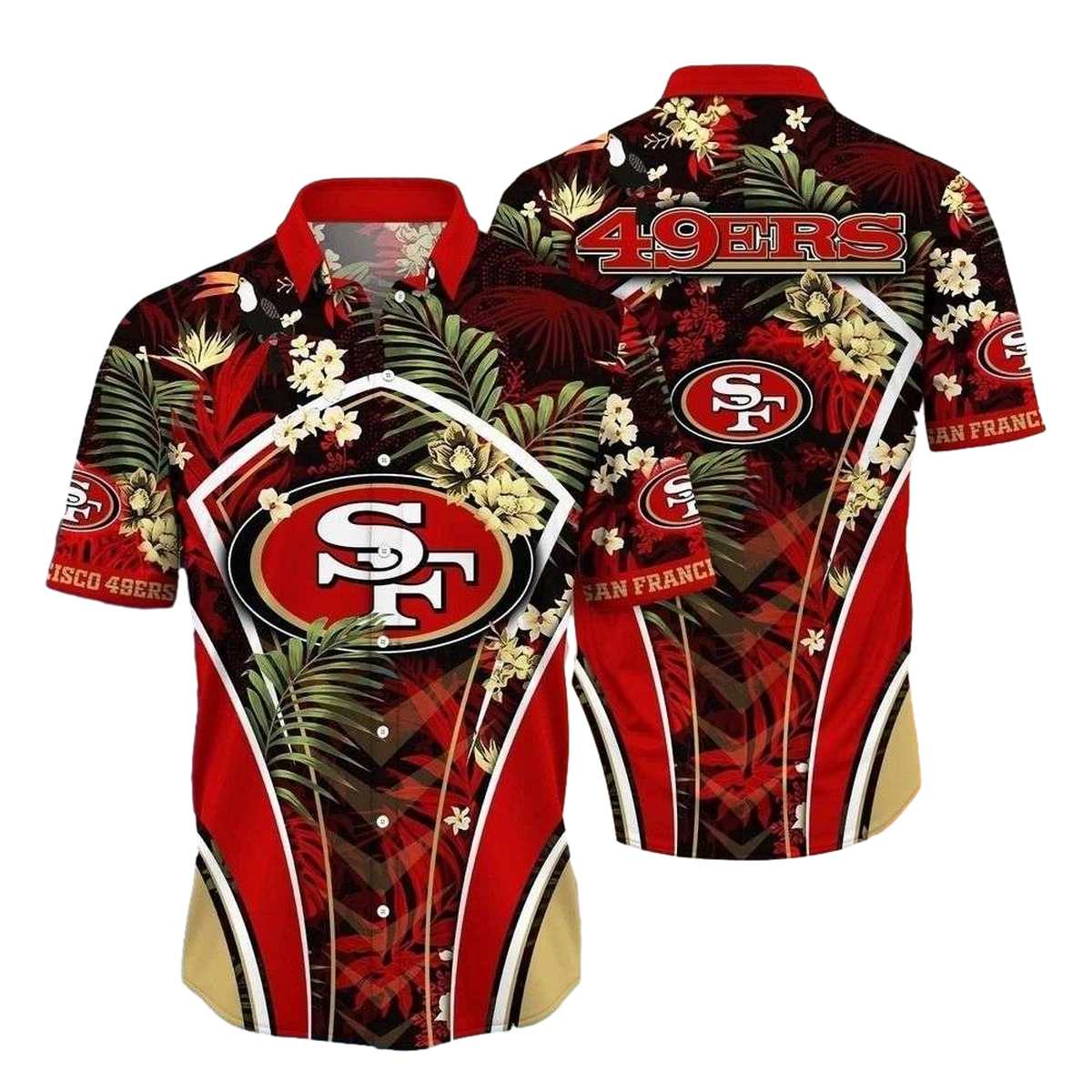 49ers Nightshade Floral Majesty Hawaiian Shirt - Moonbestprint