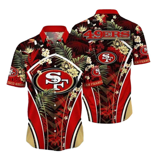 49ers Nightshade Floral Majesty Hawaiian Shirt - Moonbestprint