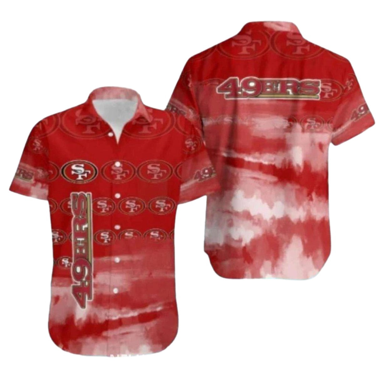 49ers Red Cloud Featuring Bold Hawaiian Shirt - Moonbestprint