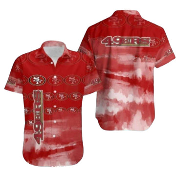49ers Red Cloud Featuring Bold Hawaiian Shirt - Moonbestprint