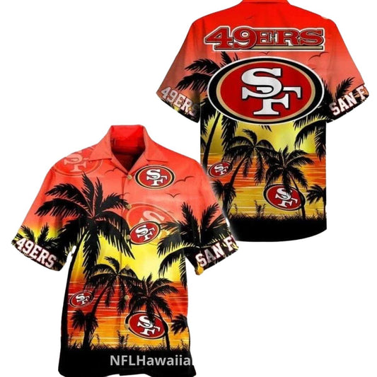 49ers Sunset Palm Beach Design Hawaiian Shirt - Moonbestprint