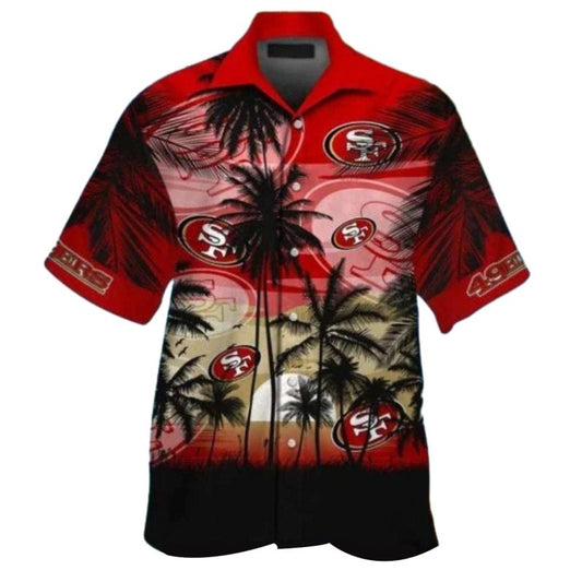 49ers Sunset Palm Coconut Tree Hawaiian Shirt - Moonbestprint