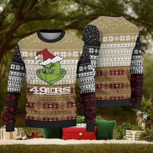 49ers The Grinch Ugly Christmas Sweater, NFL Chritsmas Sweater Moonbestprint