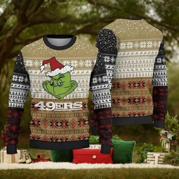 49ers The Grinch Ugly Christmas Sweater, NFL Chritsmas Sweater Moonbestprint