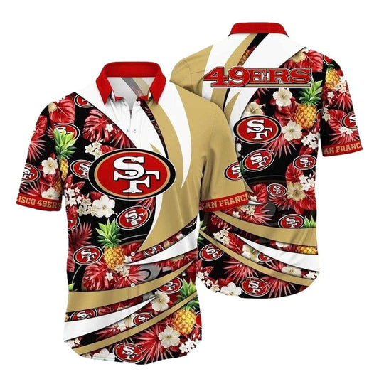 49ers Tropical Pineapple Pattern Hawaiian Shirt - Moonbestprint