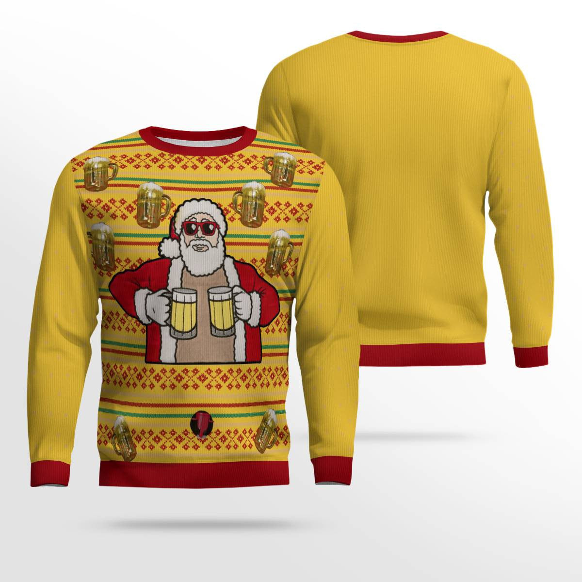 Fill Me Up Santa Beverage Dispenser Ugly Chirstmas Sweater Gold Metallic – Moonbestprint