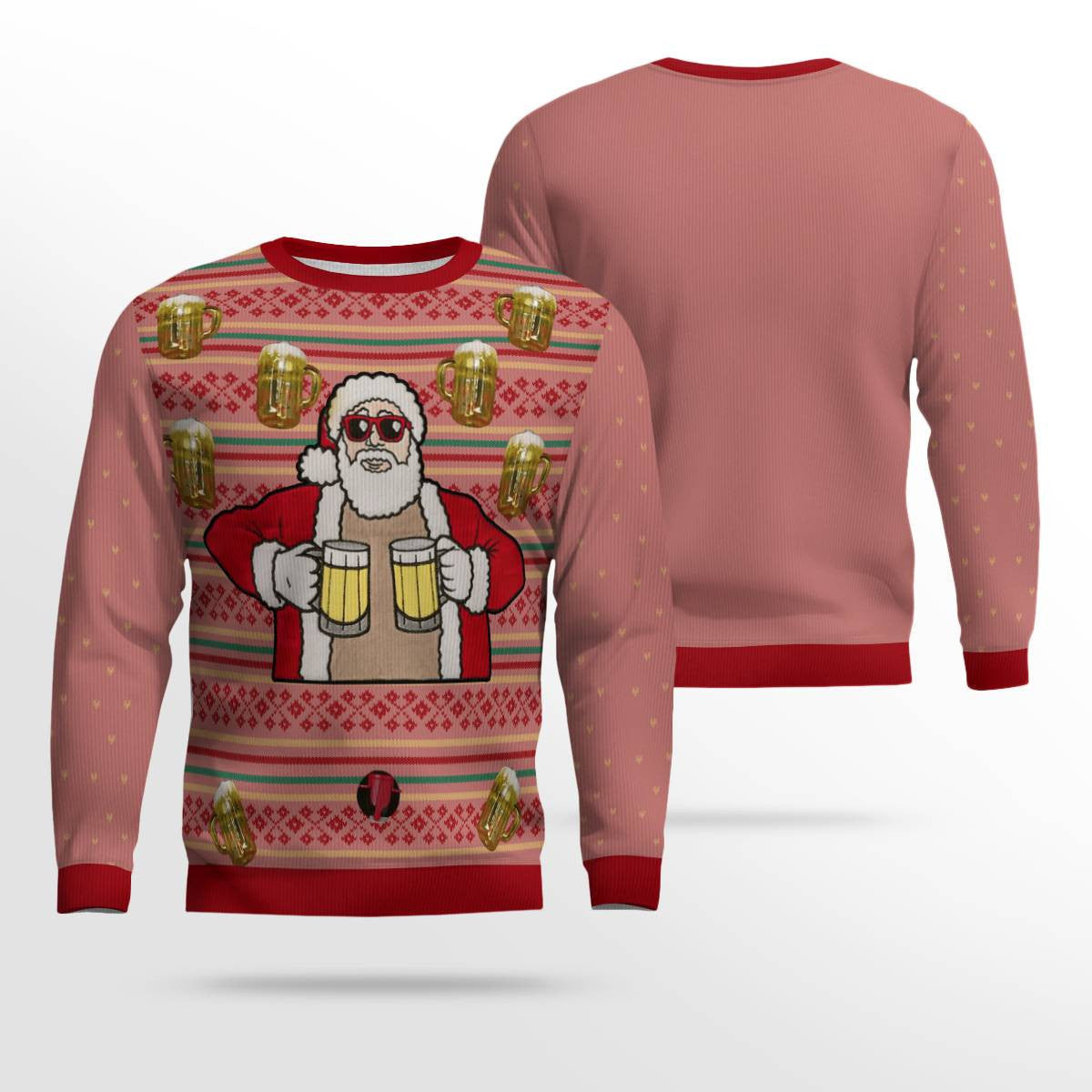 Fill Me Up Santa Beverage Dispenser Ugly Chirstmas Sweater Mocha Mousse – Moonbestprint