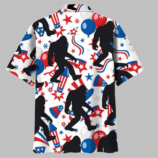 4th Of July Celebration Bigfoot Hawaiian Shirt - Moonbestprint