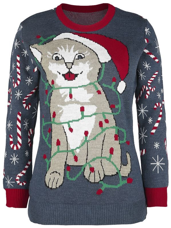 Cat Wrapped In Lights Ugly Christmas Sweater – Moonbestprint
