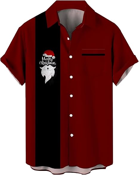 2025 Christmas Hawaiian Shirt Tropical Santa Hat Button Down for Vacation – Moonbestprint